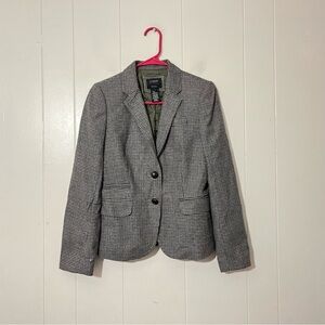 J Crew Schoolboy Blazer Wool Blend Houndstooth Women's Size 2